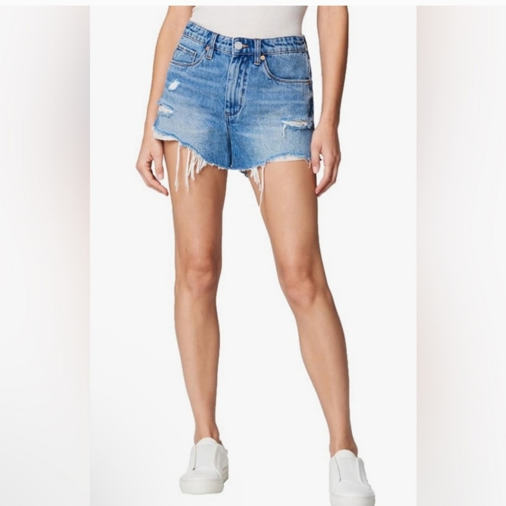 Blank NYC Light Blue Distressed Denim Jean Shorts